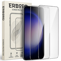 2x edzett üveg a Samsung Galaxy S23, ERBORD 9H Hard Glass a képernyőn