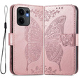 Pattintható tok a Oppo Reno 13F / Oppo Reno 13FS, Butterfly, rózsaszín rose gold