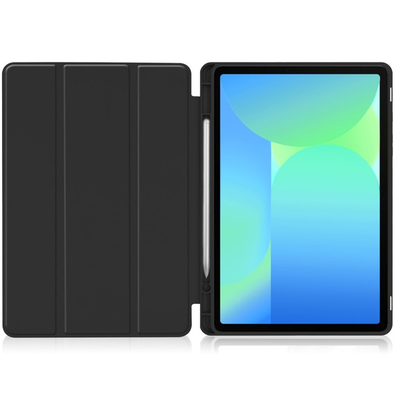 Tok Samsung Galaxy Tab S10 FE+ Plus, Smartcase tolltartóval, fekete