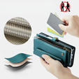 Tok CASEME Samsung Galaxy Z Fold6 5G, RFID Leather Wallet, vállpánttal, zöld