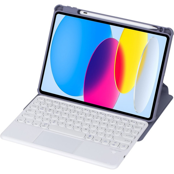 Billentyűzet tok iPad 11" 2025 A16 (11 gen.) / iPad 10.9" 2022 (10 gen.), Rotary 360° Leather, lila