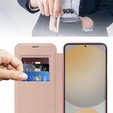 Pattintható tok a Samsung Galaxy S25 FE, RFID Wallet MagSafe CamShield, rózsaszín
