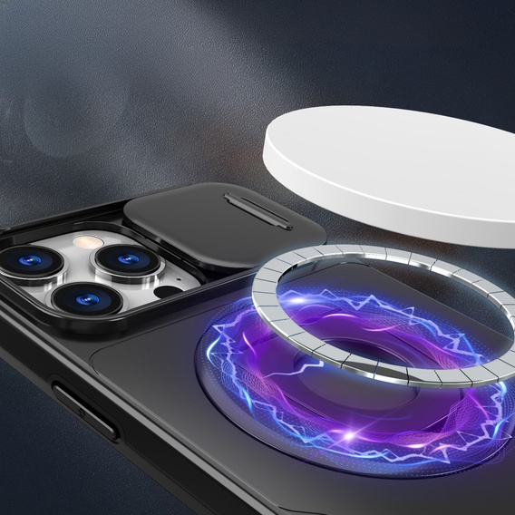 Tok iPhone 16 Pro Max, Military Magnet, MagSafe-hoz, fekete