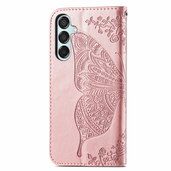 Pattintható tok a Samsung Galaxy M15 5G, Butterfly, rózsaszín rose gold