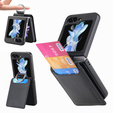 Tok Samsung Galaxy Z Flip7 FE / Z Flip6, Card Slot Ring Case, fekete