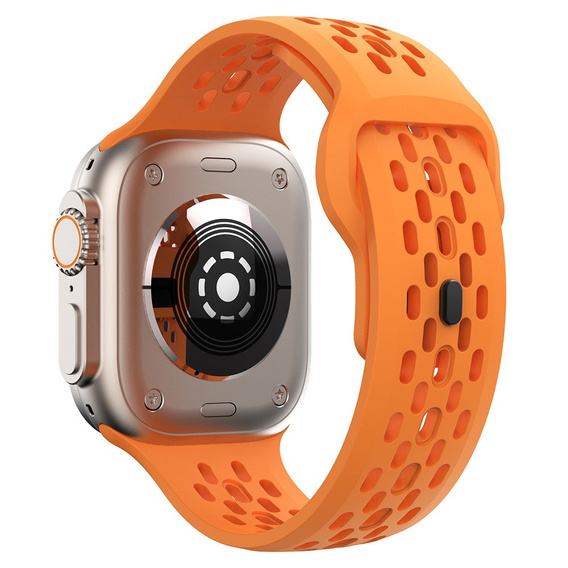 Szilikon szíj Apple Watch 1/2/3/4/4/5/6/7/8/SE/ULTRA 42/44/45/49MM órához, narancs színű