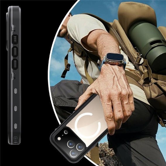 REDPEPPER vízálló tok iPhone 17 Pro-hoz, fekete