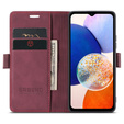 Telefontok a Samsung Galaxy A14 4G/5G, ERBORD Vintage, pénztárca patenttal, piros