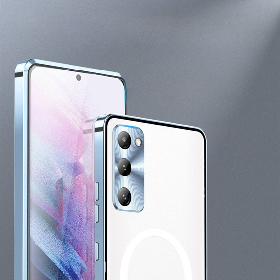 Kameravédő tok Samsung Galaxy S20 FE, CamShield MagSafe, átlátszó / kék