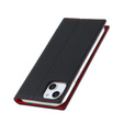 Pattintható tok a iPhone 15, Litchi Skin Grain, fekete