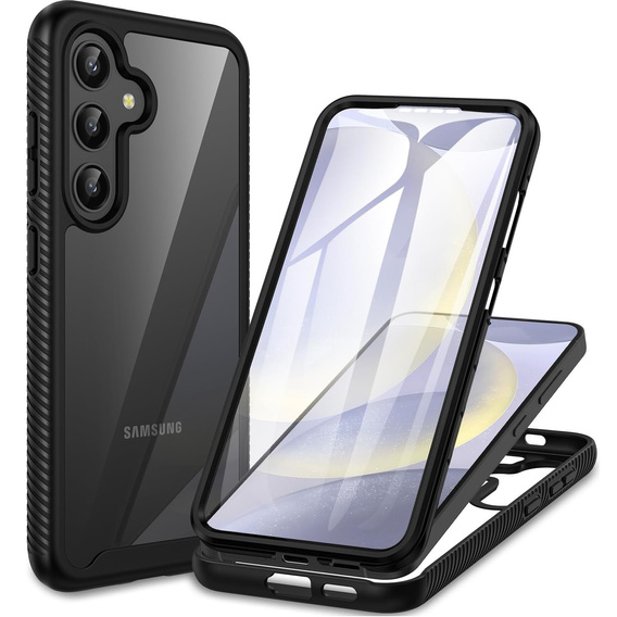 Tok Samsung Galaxy S24 készülékhez, Shockproof, fóliával, fekete