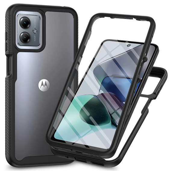Tok Motorola Moto G54 5G készülékhez, Shockproof, fóliával, fekete