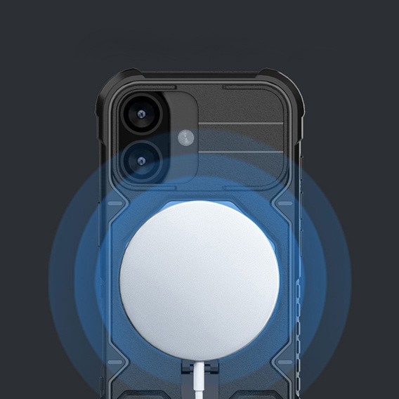 Tok iPhone 17 készülékhez, MagSafe, páncélozott, állvánnyal, fekete