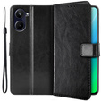 Pattintható tok Realme 10 4G, Split Leather, fekete