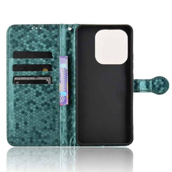 Flap tok Xiaomi Redmi Note 14 4G, Wallet Rhombus, zöld