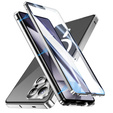Magnetic Dual Glass MagSafe tok Samsung Galaxy S25 Ultra, ezüst