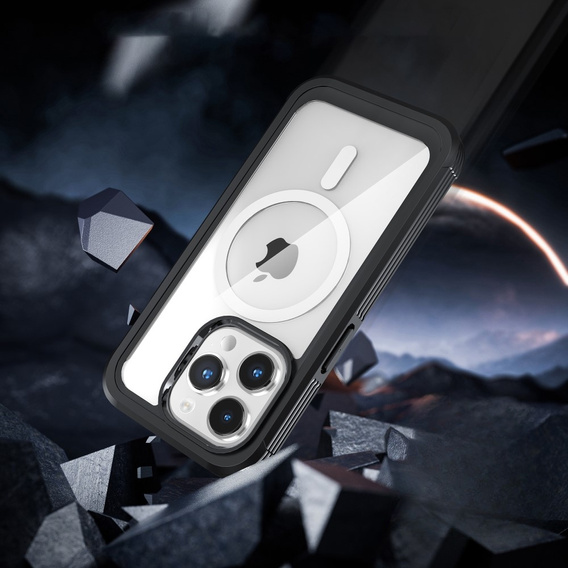 Tok iPhone 15 Pro, páncélozott teljes védelem 360° MagSafe, képernyőüveg, fekete