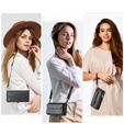 Tok CASEME Samsung Galaxy S24 FE, RFID Leather Wallet, vállpánttal, fekete