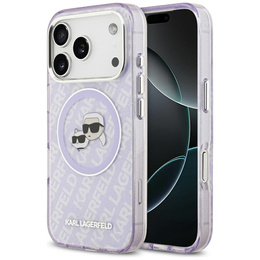 Karl Lagerfeld IML Glitter Karl & Choupette Heads Logo MagSafe tok iPhone 17 Pro-hoz