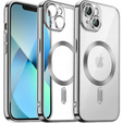 Tok iPhone 13-hoz, Electro MagSafe, ezüst + üveg a képernyőhöz