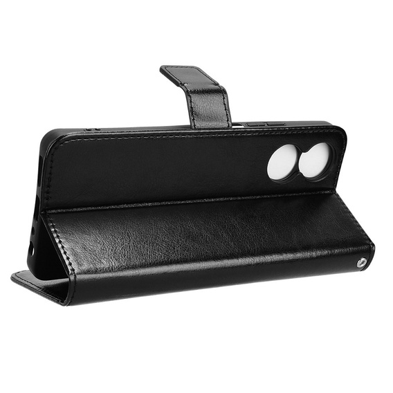 Pattintható tok a TCL 40 NxtPaper, Crazy Horse Wallet, fekete