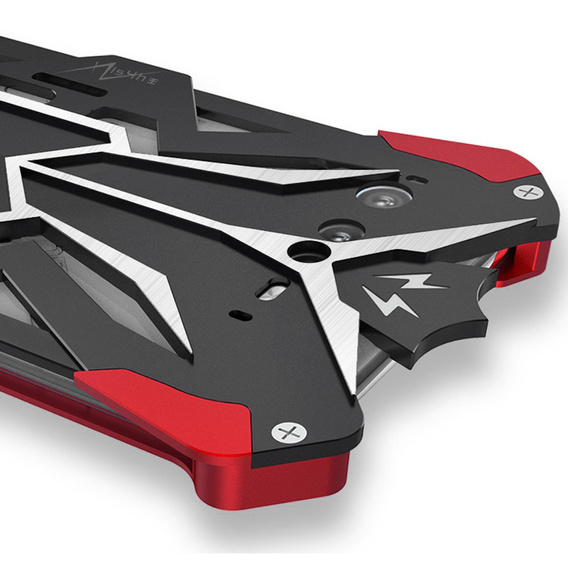 Páncélozott tok Asus ROG Phone 7 5G, Aluminum Alloy, fekete / piros