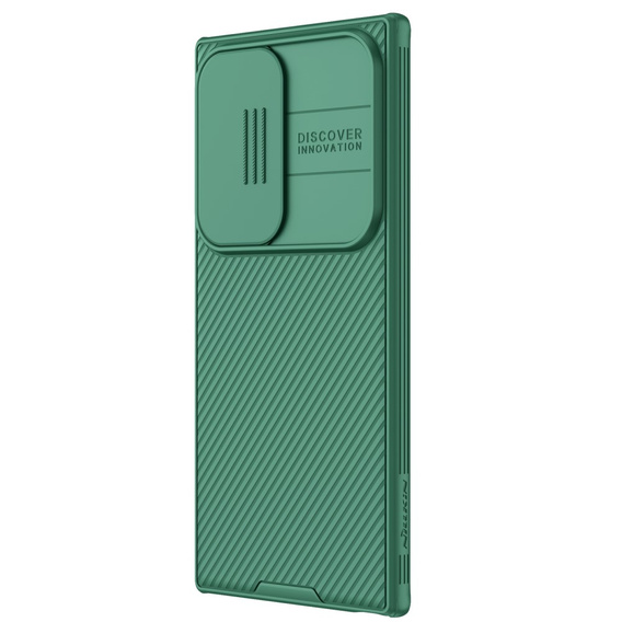 NILLKIN tok Samsung Galaxy S24 Ultra, szilikon CamShield tok MagSafe-hoz, zöld
