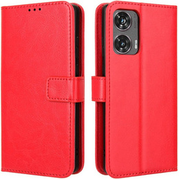 Pattintható tok a Motorola Moto G85, Crazy Horse Wallet, piros