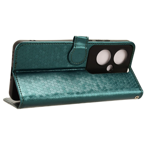Flap tok Oppo Reno 11F 5G, Wallet Rhombus, zöld