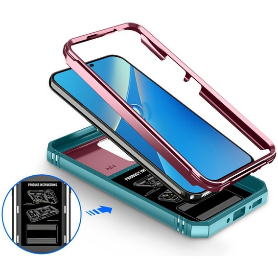 Tok Samsung Galaxy A54 5G, csúszó objektív fedéllel, Zöld