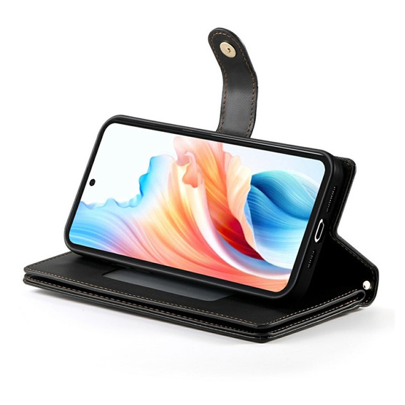 Flip tok cipzáras zsebbel Samsung Galaxy A57 5G készülékhez, fekete