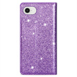 A flip tok iPhone 16E, Card Slot Glittery, lila