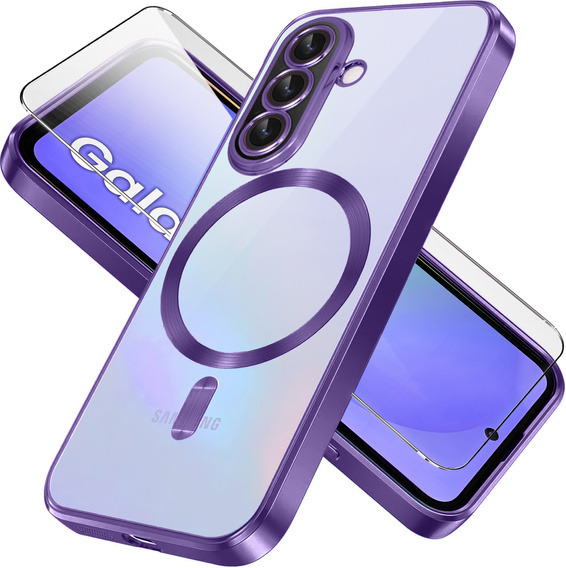 Tok Samsung Galaxy A36-hoz, Electro MagSafe, lila + üveg a képernyőhöz
