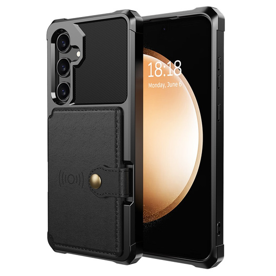 Tok Samsung Galaxy A35 5G, Card Holder Kickstand, fekete