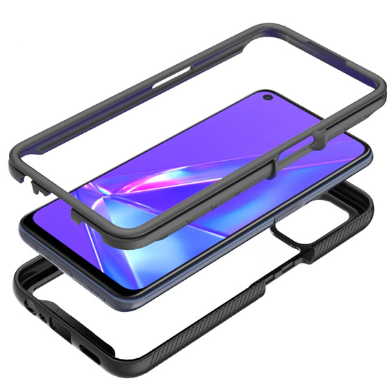 Tok OPPO A52/A72/A92 készülékhez, Shockproof, fóliával, kék