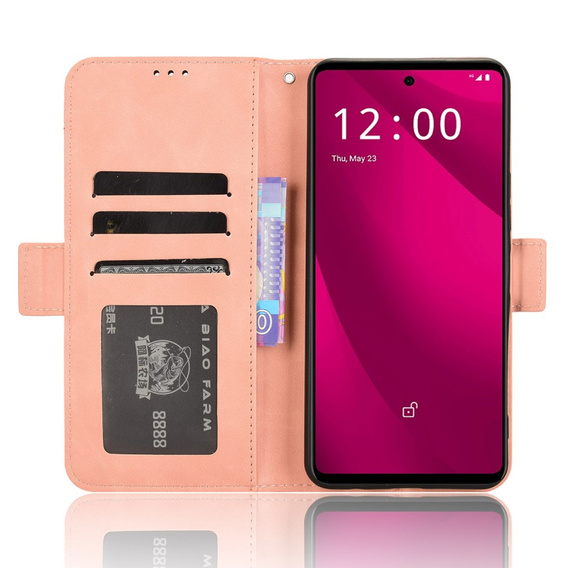 Pattintható tok a T Phone 2 Pro 5G, Card Slot, rózsaszín