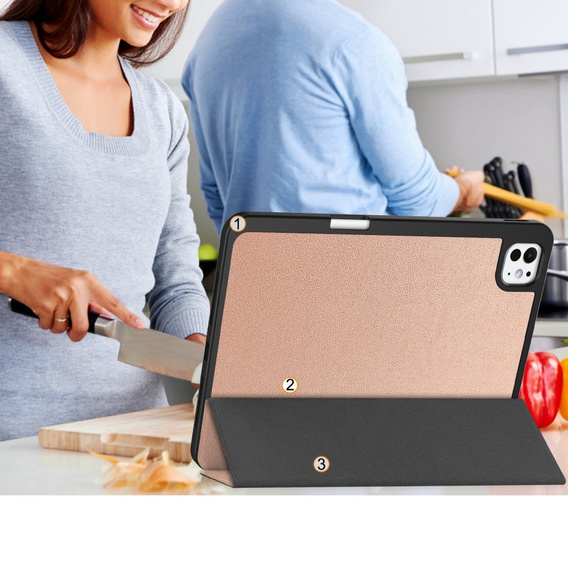 Tok iPad Pro 11" 2024 (5 gen.), Smartcase tolltartóval, rózsaszín