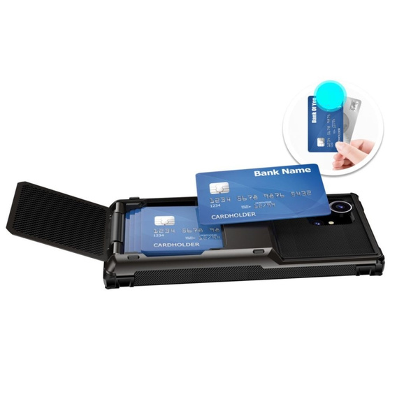 Tok Samsung Galaxy S25 Ultra, Card Holder Kickstand, fekete