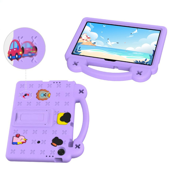 Gyermek tok Lenovo Tab TB311FU, Cute Patterns, állvánnyal, lila