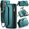 Tok CASEME Samsung Galaxy S25 Ultra, RFID Leather Wallet, vállpánttal, zöld