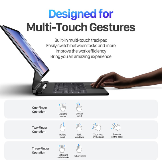Dux Ducis Bluetooth billentyűzet tok Samsung Galaxy Tab S10 Ultra / S9 Ultra / S8 Ultra készülékhez