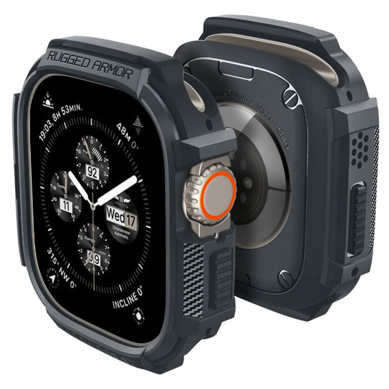 Spigen Rugged Armor Dark Gray tok Apple Watch Ultra 1 / 2 (49 mm) készülékhez
