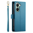 Pattintható tok a Xiaomi Poco X7 Pro 5G, Wallet Zipper Pocket, kék