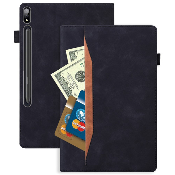 Tok Samsung Galaxy Tab S10 FE+ Plus, Classic, tolltartóval, fekete