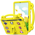 Gyermek tok Samsung Galaxy Tab S9 FE+ Plus, Cute Patterns, állvánnyal, sárga