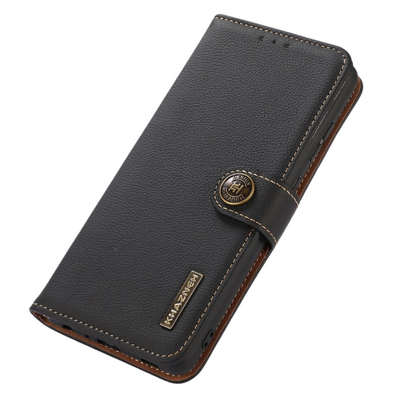KHAZNEH RFID tok Xiaomi Poco F6 Pro, Litchi textúra, fekete