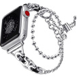 Kobieca bransoleta do Apple Watch 1/2/3/4/5/6/7/8/SE/ULTRA 42/44/45/49mm, Srebrna / Czarna
