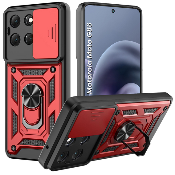 Telefontok a Motorola Moto G86 5G, CamShield Slide, piros