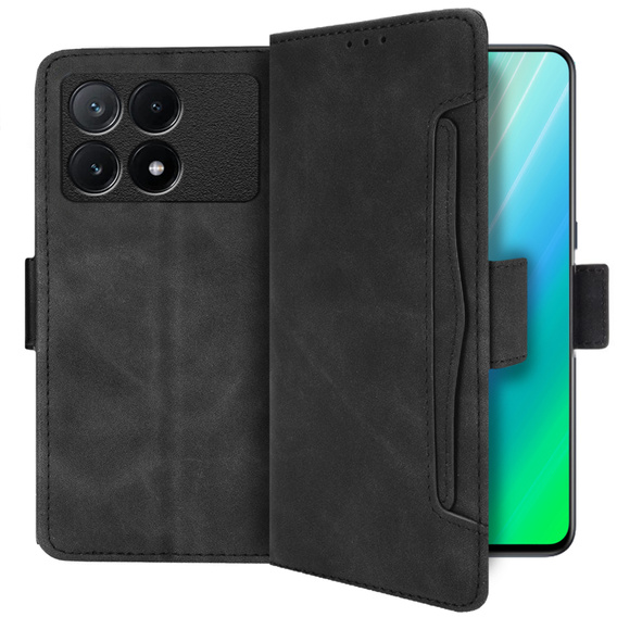 Pattintható tok a Xiaomi Poco X6 Pro 5G, Card Slot, fekete