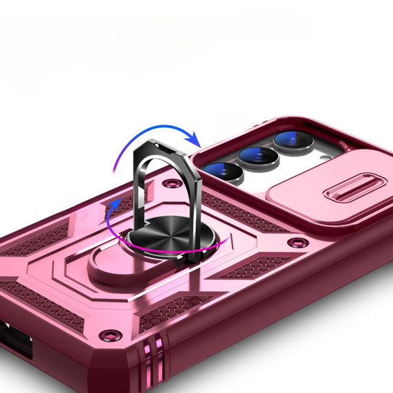 Telefontok a Samsung Galaxy S23 Plus, CamShield Slide, rózsaszín / piros